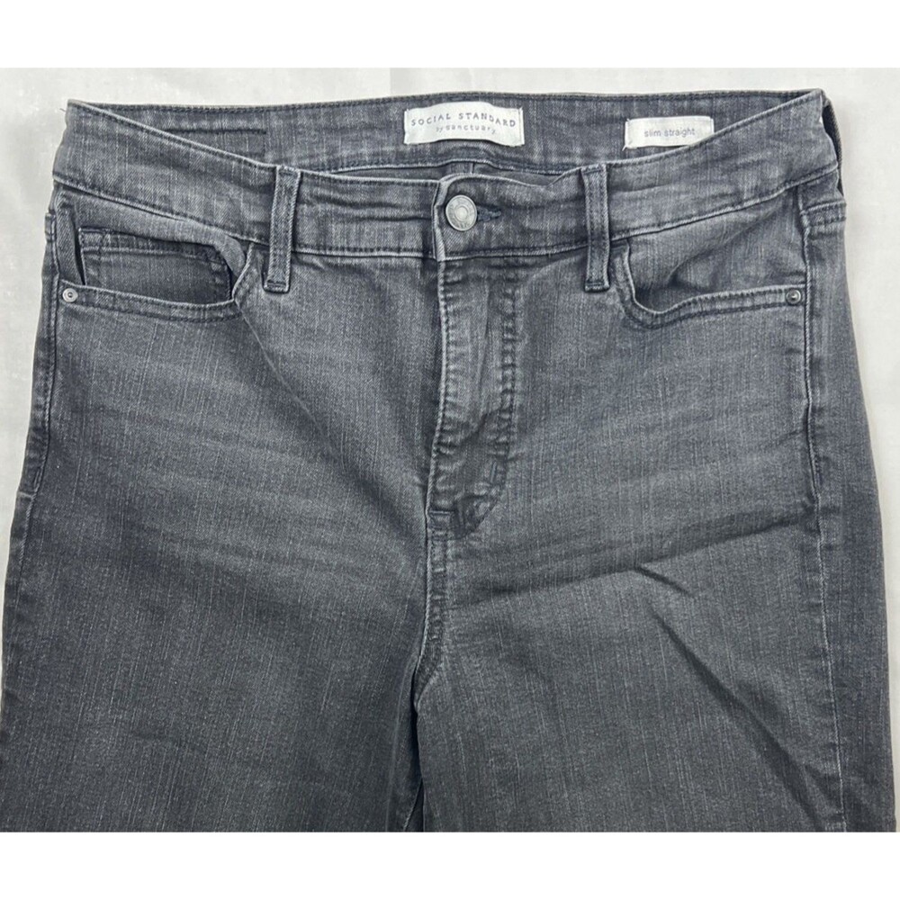 Social Standard By Sanctuary Slim Straight Distressed Black 10/30
